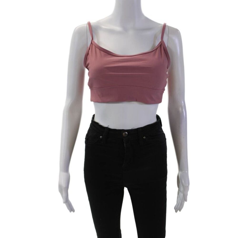 The Upside Womens Natacha Round Neck Adjustable Strap Sports Bra Pink Size L